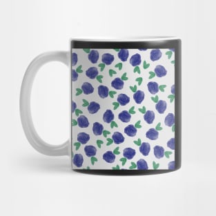 Blue Rose Watercolor Pattern Mug